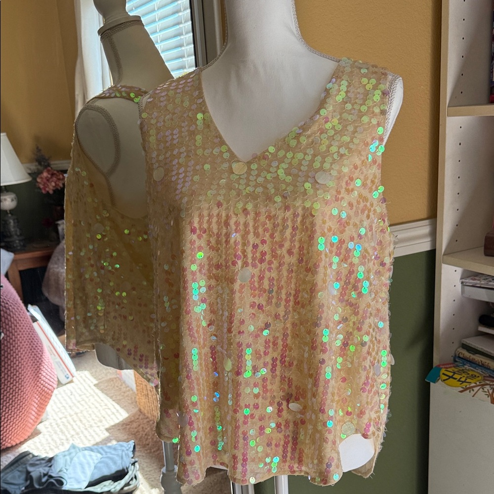 Moulinette Soeurs Iridescent Sequin Blouse
